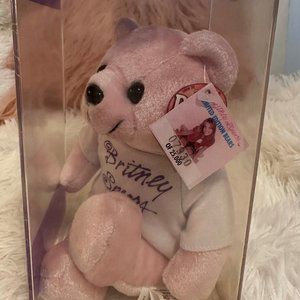 1990s Britney Spears Pink Bean Bear Rare Bears Sealed - Bear #1